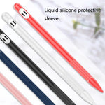 2セット 4イン1 スタイラスシリコン保護カバー + 紛失防止ロープセット Apple Pencil 1用、翡翠ホワイト、インクブラック、ミントグリーン、フレッシュピンク、レッド、ミッドナイトブルー、ビジネスグレー