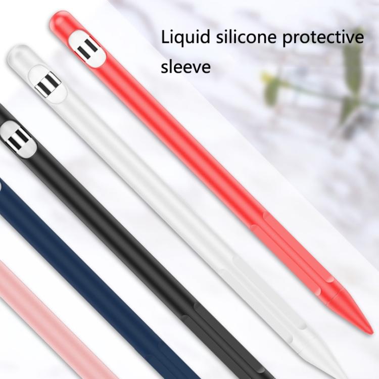 2セット 4イン1 スタイラスシリコン保護カバー + 紛失防止ロープセット Apple Pencil 1用、翡翠ホワイト、インクブラック、ミントグリーン、フレッシュピンク、レッド、ミッドナイトブルー、ビジネスグレー