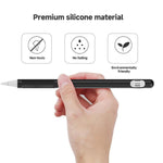 2セット 4イン1 スタイラスシリコン保護カバー + 紛失防止ロープセット Apple Pencil 1用、翡翠ホワイト、インクブラック、ミントグリーン、フレッシュピンク、レッド、ミッドナイトブルー、ビジネスグレー