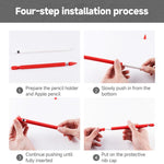 2セット 4イン1 スタイラスシリコン保護カバー + 紛失防止ロープセット Apple Pencil 1用、翡翠ホワイト、インクブラック、ミントグリーン、フレッシュピンク、レッド、ミッドナイトブルー、ビジネスグレー