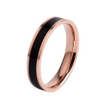 シンプルブラックホワイトエポキシ カップルリング レディースチタン鋼リング ジュエリー、USサイズ 3、USサイズ 4、USサイズ 5、USサイズ 6、USサイズ 8、USサイズ 9、USサイズ 10、USサイズ 7