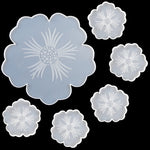 シリコンフラワーカップパッドモールドセット クリスタルDIYミラーペタルフルーツプレートドロップモールド 1大＋5小花セット、1大＋3小花セット、大花