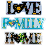 DIYクリスタルエポキシシリコンレターモールド アンチレター MD3300_LOVEモールド、アンチレター MD3301_HOMEモールド、アンチレター MD3302_Familyモールド、ポジティブレター MD3313_LOVEモールド、ポジティブレター MD3314_HOMEモールド、ポジティブレター MD3315_FAMILYモールド