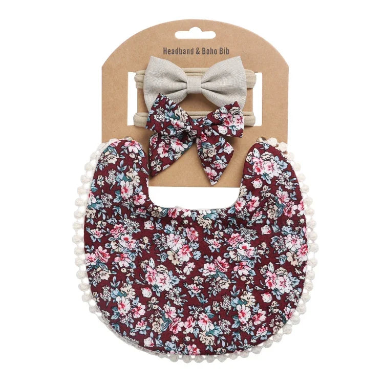 Baby Linen Cotton Printed Double-sided Saliva Towel Headband Set, DP021-1, DP021-2, DP021-3, DP021-4, DP021-5, DP021-6, DP021-7, DP021-13, DP021-9, DP021-10, DP021-11, DP021-12