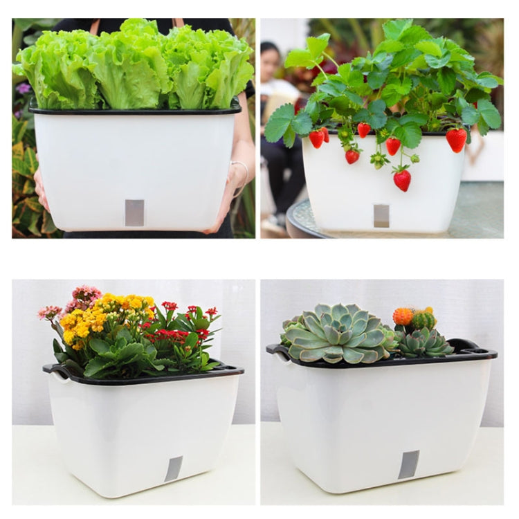 家庭用バルコニー長方形プラスチック自己吸水野菜栽培鉢、スタイル：SC01特大鉢、SC02大鉢