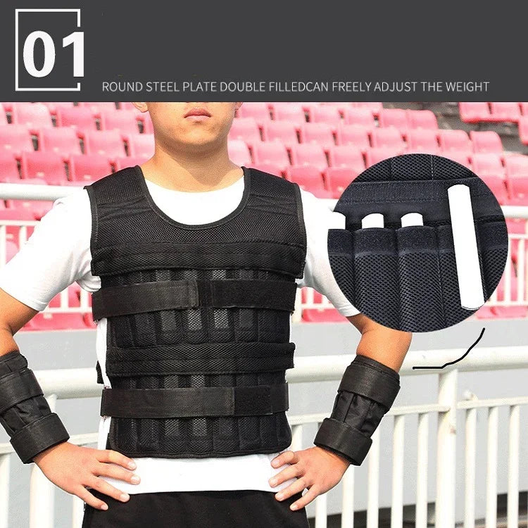 スポーツベスト 脚と腕用加重ストラップ フィットネストレーニング用加重器具、仕様：1kgベスト、1kgベスト、3kgベスト、5kgベスト、10kgベスト、15kgベスト、10kgスーツ、15kgスーツ