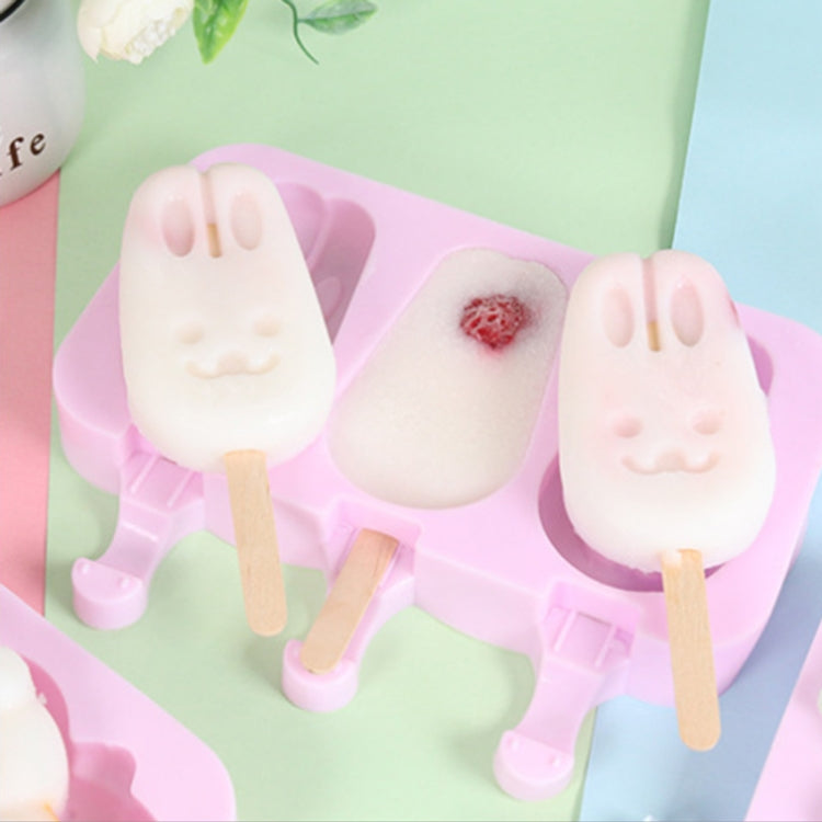 かわいいキャラクターシリコンアイスクリームポプシクルモールド 蓋＆スティック付き、ラブ
