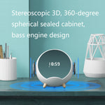 Mini Desktop Multi-Function Smart Wireless Charging Bluetooth Speaker with Alarm Clock & Phone Holder Function