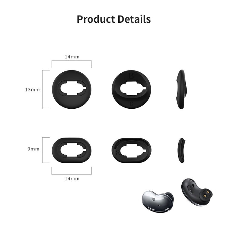 Samsung Galaxy Buds Live用 Bluetoothイヤホンシリコンイヤープラグキャップ 2セット ブラック2ペア、レッド2ペア、ブラウン2ペア、ホワイト2ペア