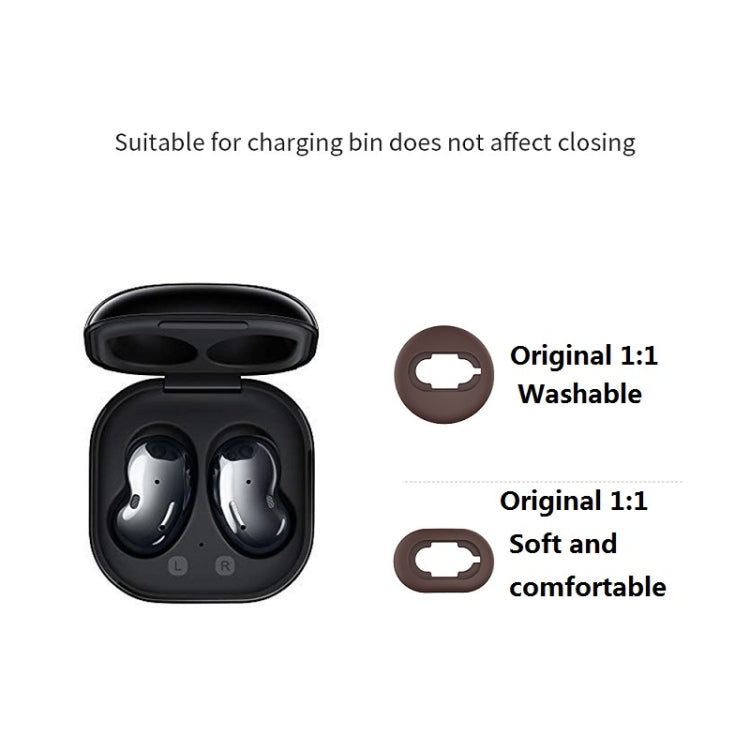 Samsung Galaxy Buds Live用 Bluetoothイヤホンシリコンイヤープラグキャップ 2セット ブラック2ペア、レッド2ペア、ブラウン2ペア、ホワイト2ペア