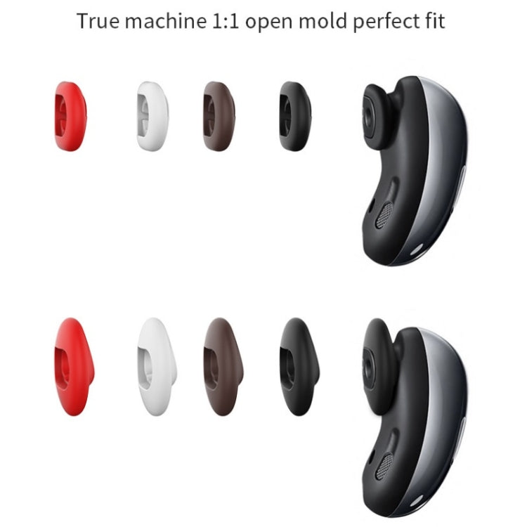 Samsung Galaxy Buds Live用 Bluetoothイヤホンシリコンイヤープラグキャップ 2セット ブラック2ペア、レッド2ペア、ブラウン2ペア、ホワイト2ペア