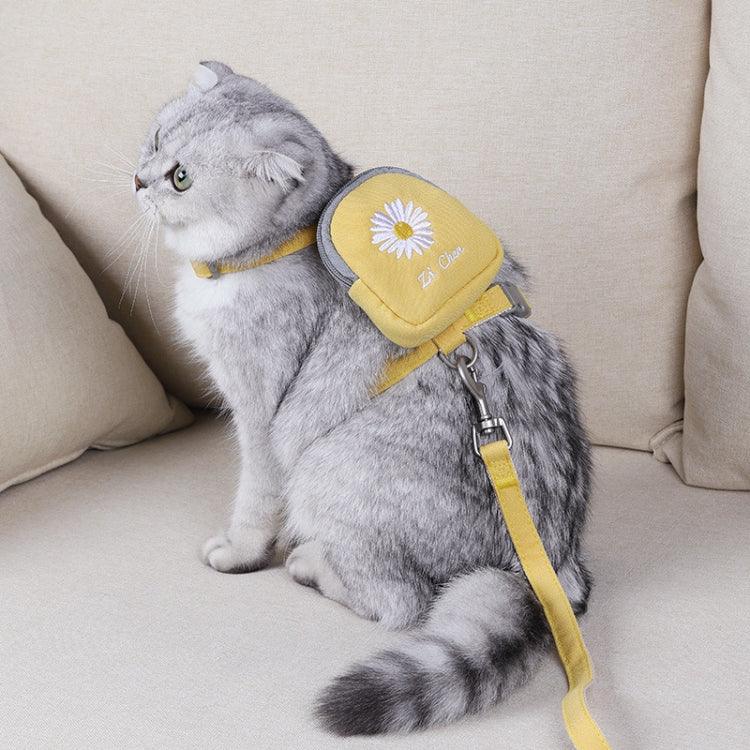 ZiChen 猫用トラクションロープ 小型ペット用刺繍バックパック、S、M、L