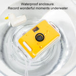 かわいいレトロフィルム防水衝撃吸収カメラ 使い捨てフィルム付き、オールホワイトシェル、ブラックホワイトシェル、イエローホワイトシェル、ライトピンクホワイトシェル、スカイブルーホワイトシェル