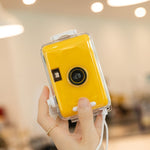 かわいいレトロフィルム防水衝撃吸収カメラ 使い捨てフィルム付き、オールホワイトシェル、ブラックホワイトシェル、イエローホワイトシェル、ライトピンクホワイトシェル、スカイブルーホワイトシェル