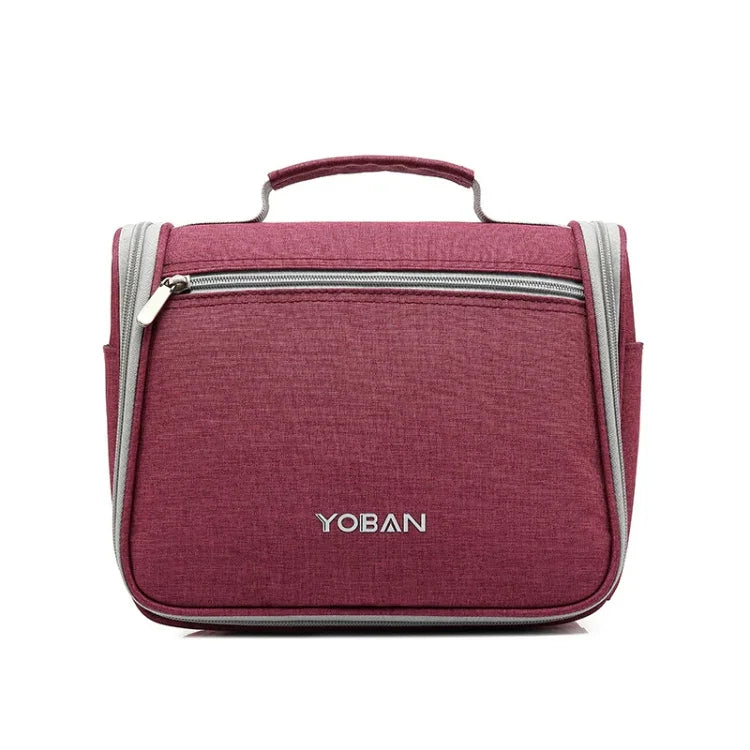 YOBAN トラベルアウトドア多機能大容量洗濯収納バッグ ハンギング防水コスメバッグ グレー、ローズレッド、シーウォーターブルー