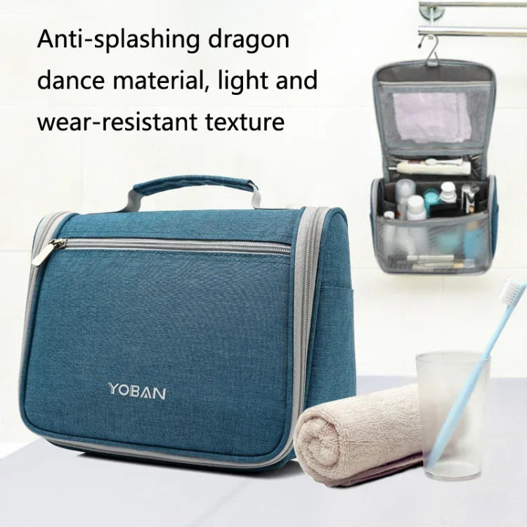 YOBAN トラベルアウトドア多機能大容量洗濯収納バッグ ハンギング防水コスメバッグ グレー、ローズレッド、シーウォーターブルー