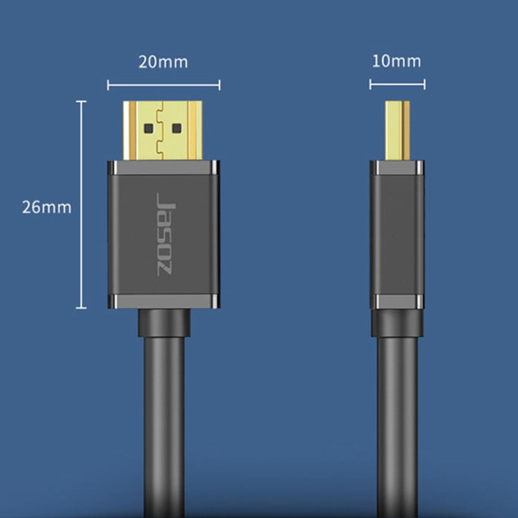 Jasoz 4K HDMI 高精細プロジェクターケーブル コンピュータービデオケーブル 無酸素銅芯、ケーブル長さ：0.5m、1m、1.5m、2m、3m、5m、8m、10m、12m、15m、20m