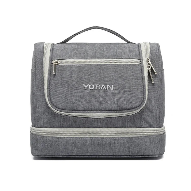 YOBAN Y-1551L トラベルコスメバッグ 大容量アウトドア収納バッグ フック付き携帯用 防カビドライ＆ウェット分離洗濯バッグ パープル、ブラック、グレー