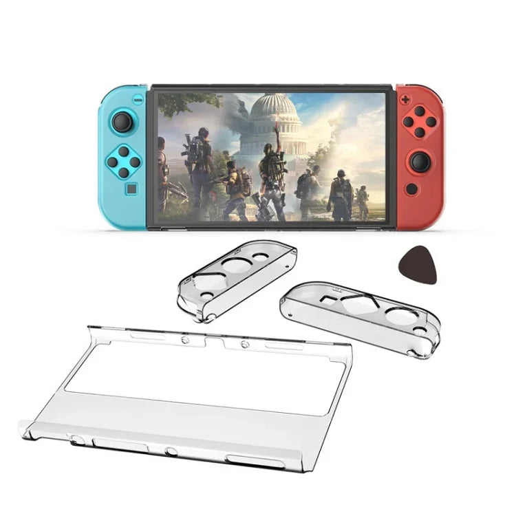 DOBE TNS-1133B ホスト保護キット + 左右ハンドル クリスタル耐衝撃保護カバー Switch OLED用, TNS-1133B(透明色)