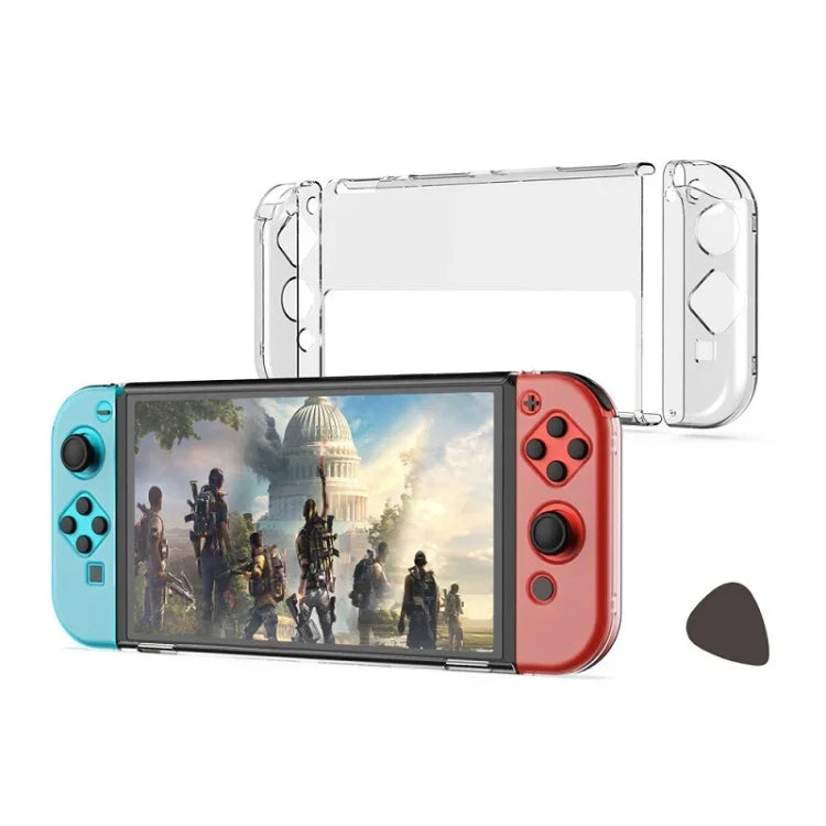 DOBE TNS-1133B ホスト保護キット + 左右ハンドル クリスタル耐衝撃保護カバー Switch OLED用, TNS-1133B(透明色)