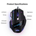 GAMING BLOODBAT GM02 7キー USB有線光学ゲームマウス デジタル呼吸ライトマウス