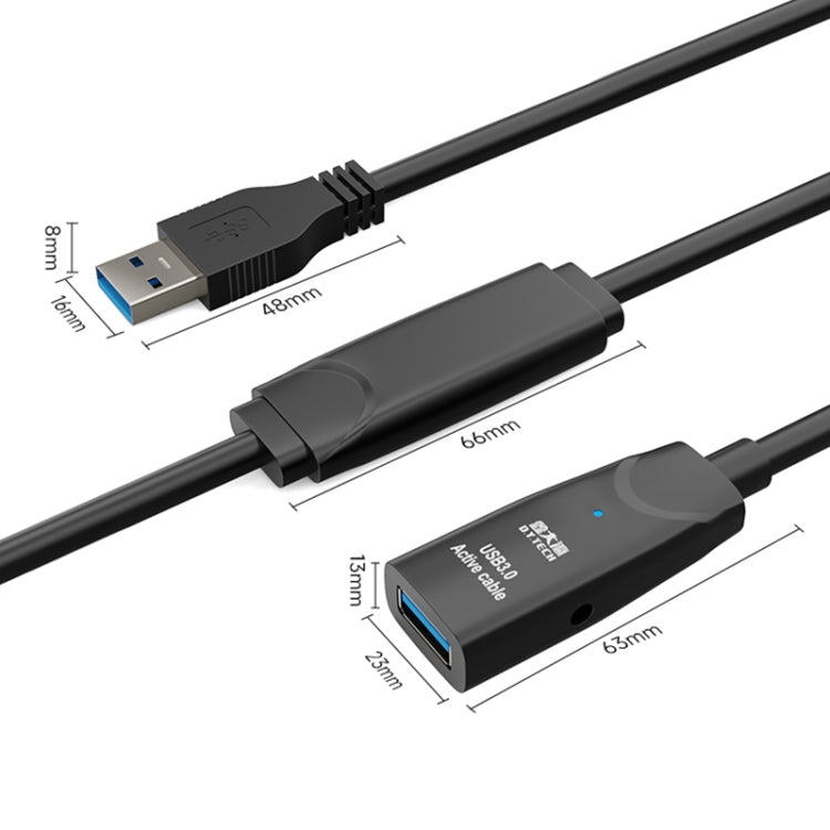 D.Y.TECH USB 3.0 オス to メス延長ケーブル 二重シールドチップデータケーブル、長さ：10m、15m