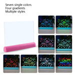 3D ペインティング 蛍光プレート LED 発光パズル 子供用グラフィティパネル 手書きメッセージボード、グレー、ホワイト、ブルー、グリーン、ピンク