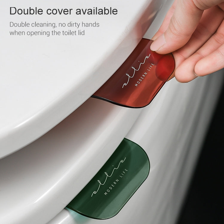 FY-J109 トイレカバー取っ手 家庭用汚れ防止トイレリフト蓋ツール、赤ワイン、透明、ダークグリーン