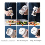 Marbrasse 計量調味料ボックス 押し込み式調味料ボトル 回転密封 家庭用キッチン調味料缶、単品、計量用