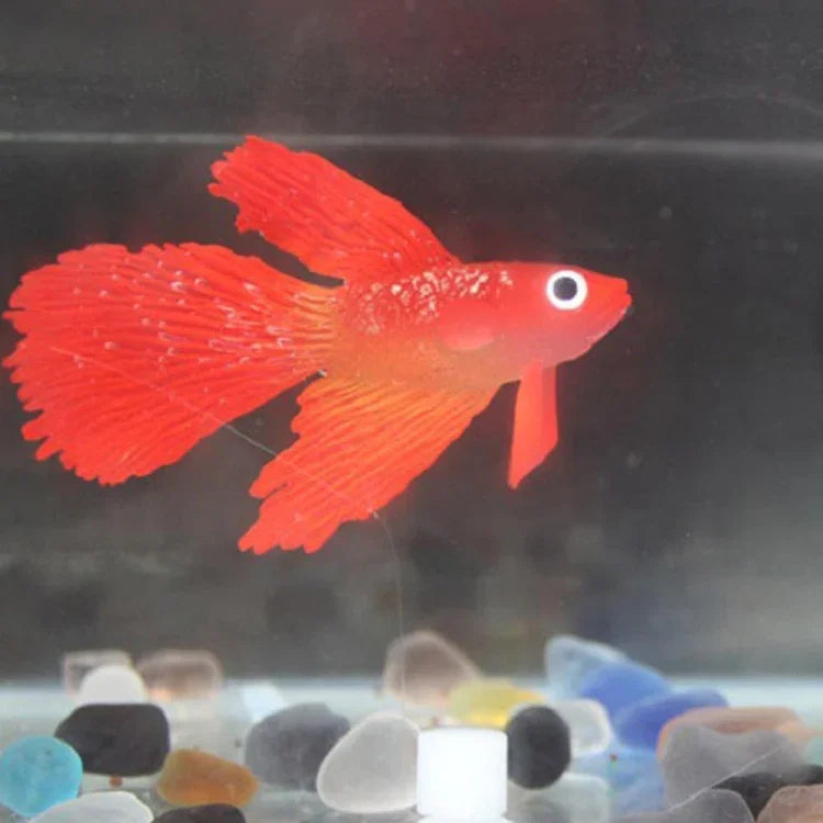 ナイトライトシミュレーション魚タンク装飾環境に優しいシリコーンカラフルな魚、1赤ベタ、2茶ベタ、3青ベタ、4青金魚、5赤金魚、6茶金魚