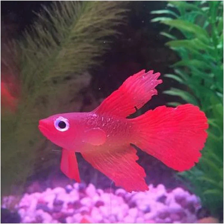 ナイトライトシミュレーション魚タンク装飾環境に優しいシリコーンカラフルな魚、1赤ベタ、2茶ベタ、3青ベタ、4青金魚、5赤金魚、6茶金魚