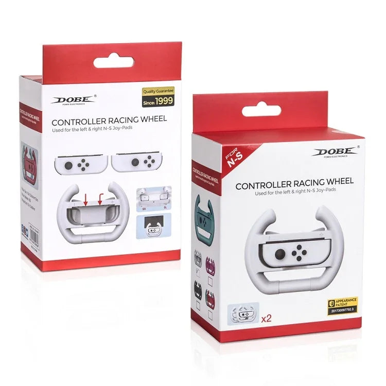 DOBE 左右ハンドルステアリングホイール Switch OLED / Switch用, 仕様：, ホワイト（2個入りパック）, ブラック（2個入りパック）, レッド＋ブルー（2個入りパック）