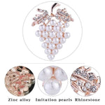 ダイヤモンド グレープ ブローチ ワイルドパール ピン レディース服飾ジュエリー、グレープ
