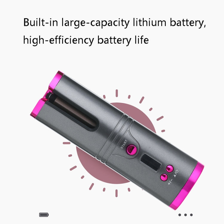 携帯用USB充電式ワイヤレスカーラー レイジー自動カールロッド 特許取得 グレー, ゴールド, グリーン, ピンク, ホワイト