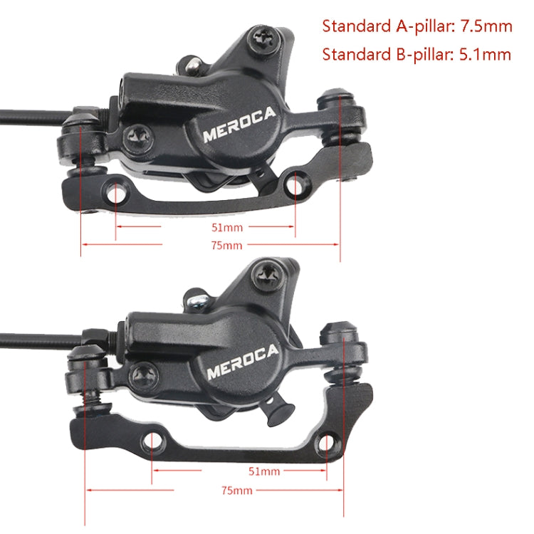Meroca M800 自転車ブレーキ マウンテンバイク用ユニバーサル両側油圧ディスクブレーキ、スタイル：1ペア油圧ブレーキ、1ペア油圧ブレーキ＋1ペアディスクブレーキ、右前800mm、左後1400mm、右前800mm＋ディスクブレーキ