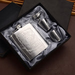 携帯用ステンレス製ヒップフラスクセット ワイングラスファンネル付き 7OZ イエローグランジ、7OZ グレーグランジ、7OZ ジャックイエローグランジ、7OZ ジャックグレーグランジ、7OZ ジャックブラックコア