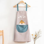家庭用キッチン防水・防油エプロン かわいい料理用作業エプロン 色：フーディーライトピンク（普通）、フーディーライトピンク（普通）