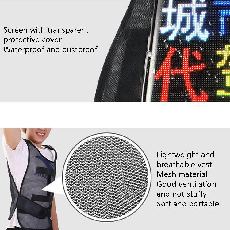 ys-kl20 屋外用モバイル広告スクリーン 防水フレキシブル着用可能LEDディスプレイベスト