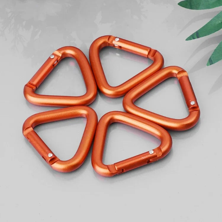 2PCS Triangle Carabiner Outdoor Camping Hiking Keychain Snap Clip Hook Kettle Buckle Carabiner Accessories