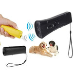 LEDフラッシュライト 超音波犬撃退器 ポータブル犬トレーナー, シングルヘッド ブラック, シングルヘッド イエロー, ダブル ブラック