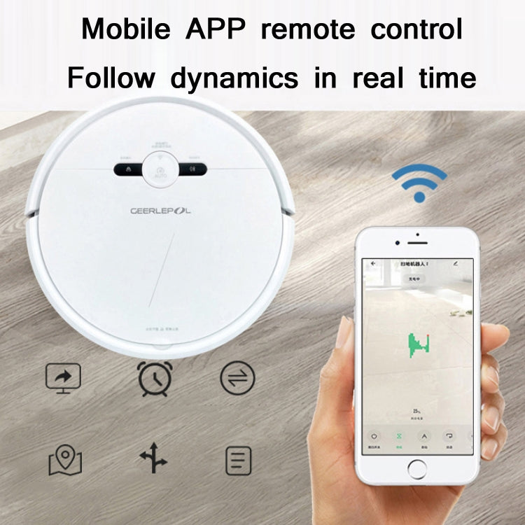 GEERLEPOL スマートホーム自動補充掃除ロボット、高性能 モバイルアプリ対応、ホワイト、ブラック