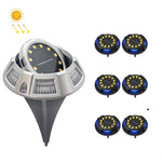屋外ソーラー地下灯 回転埋設芝生灯、仕様：、12LED 白+青光（アルミシェル）、12LED 暖色+青光（アルミシェル）、12LED 白+カラフル光（アルミシェル）、12LED 暖色+カラフル光（アルミシェル）