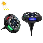 屋外ソーラー地下灯 回転埋設芝生灯、仕様：、12LED 白+青光（アルミシェル）、12LED 暖色+青光（アルミシェル）、12LED 白+カラフル光（アルミシェル）、12LED 暖色+カラフル光（アルミシェル）