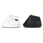 DELUX M618C 6キー 1600 DPI RGB 縦型 ワイヤレス Bluetooth デュアルモードマウス, M618C（ホワイト）, M618C（ブラック）