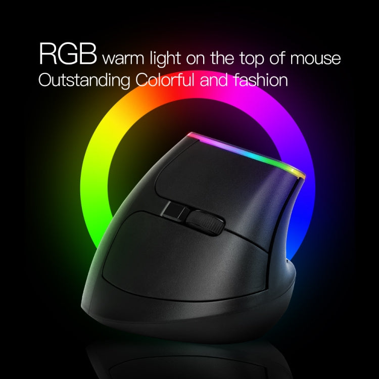 DELUX M618C 6キー 1600 DPI RGB 縦型 ワイヤレス Bluetooth デュアルモードマウス, M618C（ホワイト）, M618C（ブラック）