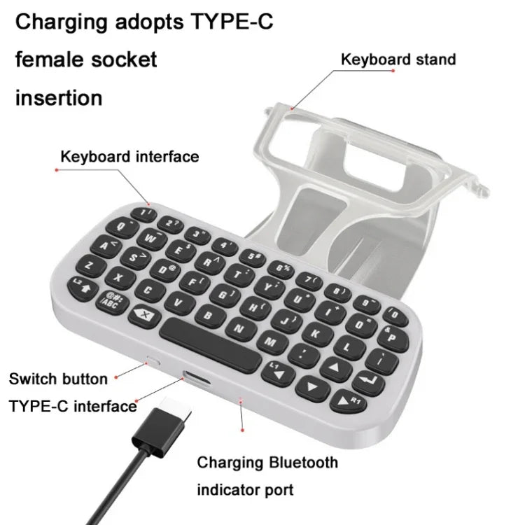 DOBE TP5-0556 PS5用ヘッドホンジャック付きBluetoothキーボードワイヤレスゲームパッド、TP5-0556 Bluetoothキーボード
