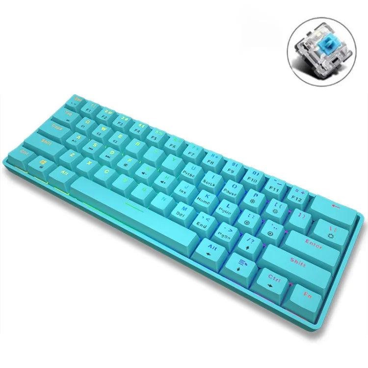LEAVEN K28 61キー ゲーミング オフィス用コンピュータ RGB ワイヤレス Bluetooth + 有線 デュアルモード メカニカルキーボード, ケーブル長:1.5m, グリーン軸（ホワイト）, グリーン軸（ブルー）, グリーン軸（ピンク）, レッド軸（ホワイト）, レッド軸（ブルー）, レッド軸（ピンク）, ティー軸（ホワイト）
