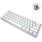 LEAVEN K28 61キー ゲーミング オフィス用コンピュータ RGB ワイヤレス Bluetooth + 有線 デュアルモード メカニカルキーボード, ケーブル長:1.5m, グリーン軸（ホワイト）, グリーン軸（ブルー）, グリーン軸（ピンク）, レッド軸（ホワイト）, レッド軸（ブルー）, レッド軸（ピンク）, ティー軸（ホワイト）