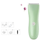 乳幼児・子供用ヘアクリッパー 電動ヘアクリッパー 充電式シェービングカッター, グリーン, ピンク