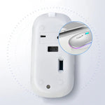 Y20 4 Keys Colorful Glow Charging Mute Mouse Notebook Game Wireless Mouse, 2.4G + Bluetooth (Silver)